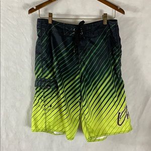 O’Neill Retro Striped Swim Trunks Mens Large 30